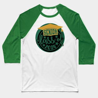 Senior Class 2024 Green/Gold School Colors Baseball T-Shirt